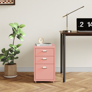 Cassettiera Kökar in Acciaio Mobile Archivio con 3 Cassetti e Rotelle - Vari Colori [en.casa]