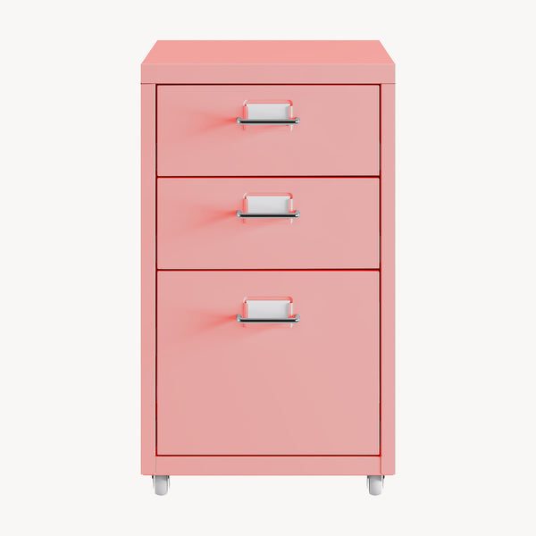Cassettiera Kökar in Acciaio Mobile Archivio con 3 Cassetti e Rotelle - Vari Colori [en.casa]