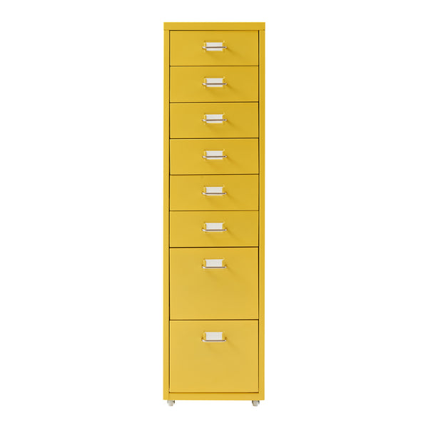 Cassettiera Kökar in Acciaio Mobile Archivio con 8 Cassetti e Rotelle - Vari Colori [en.casa]

