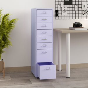 Cassettiera Kökar in Acciaio Mobile Archivio con 8 Cassetti e Rotelle - Vari Colori [en.casa]

