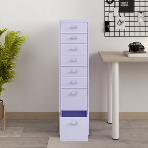 Cassettiera Kökar in Acciaio Mobile Archivio con 8 Cassetti e Rotelle - Vari Colori [en.casa]

