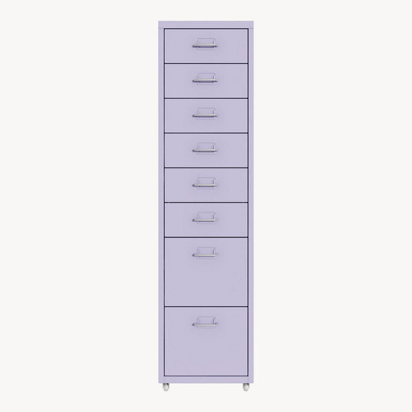 Cassettiera Kökar in Acciaio Mobile Archivio con 8 Cassetti e Rotelle - Vari Colori [en.casa]

