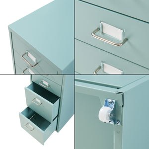 Cassettiera Kökar in Acciaio Mobile Archivio con 8 Cassetti e Rotelle - Vari Colori [en.casa]

