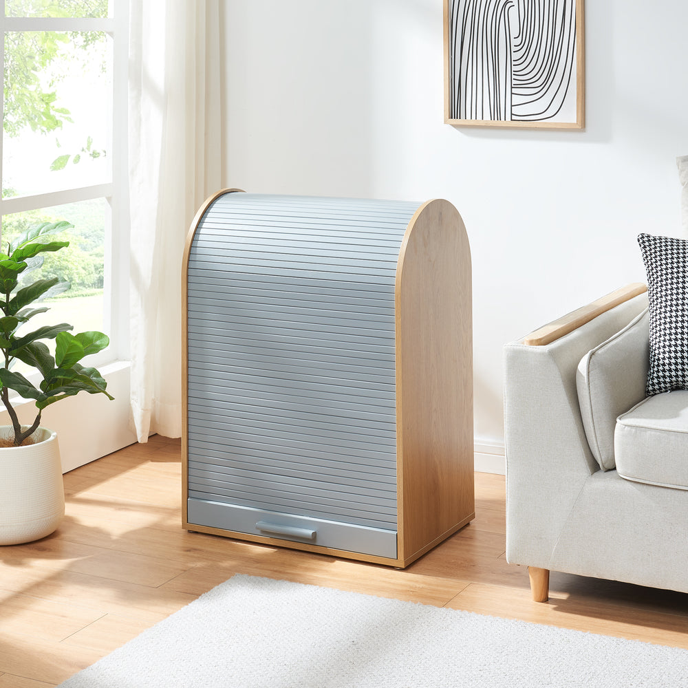 Armadio avvolgibile Kavlinge 80x60x40 cm Bambù/Grigio [en.casa]