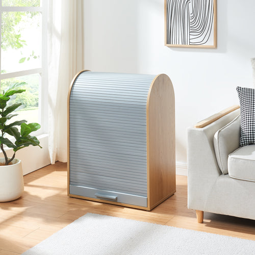 Armadietto con Anta a Serrandina Kavlinge 80x60x40 cm Naturale / Grigio [en.casa]