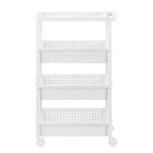 Carrello Portaoggetti con Ripiani e Ruote - Bianco [en.casa]