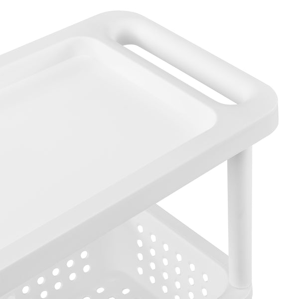 Carrello Portaoggetti con Ripiani e Ruote - Bianco [en.casa]