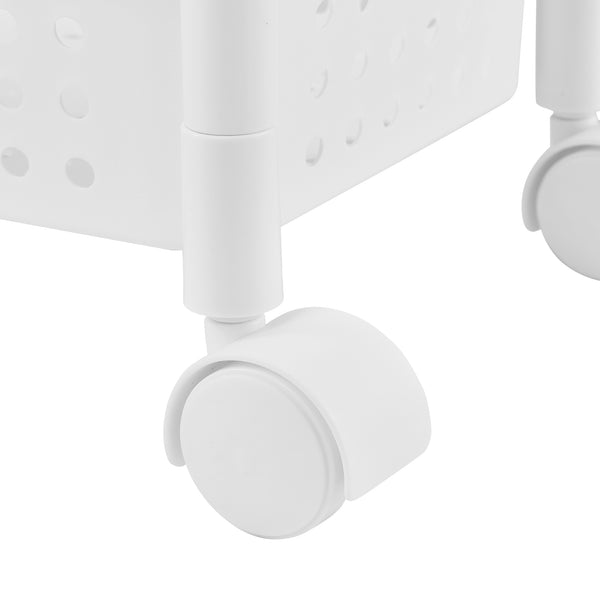 Carrello Portaoggetti con Ripiani e Ruote - Bianco [en.casa]