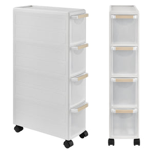 Carrello Portaoggetti con Ripiani e Ruote - Bianco [en.casa]