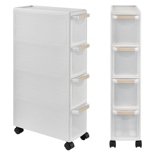Carrello Portaoggetti con Ripiani e Ruote - Bianco [en.casa]