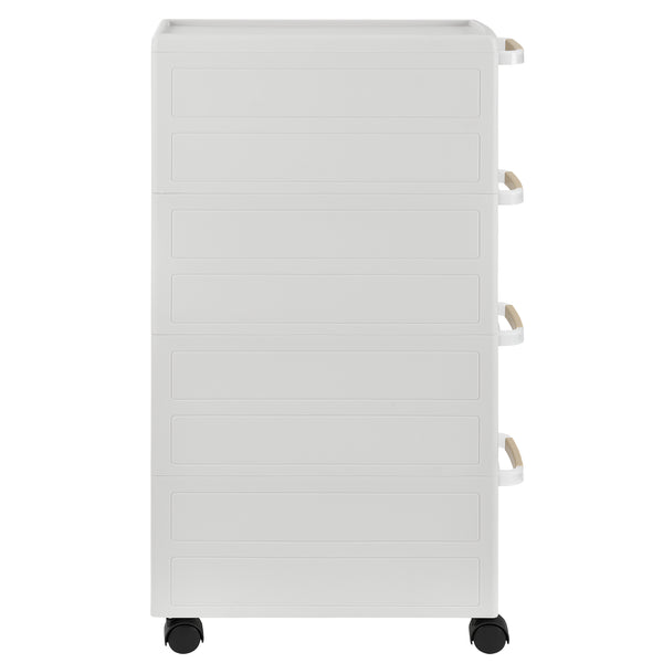 Carrello Portaoggetti con Ripiani e Ruote - Bianco [en.casa]