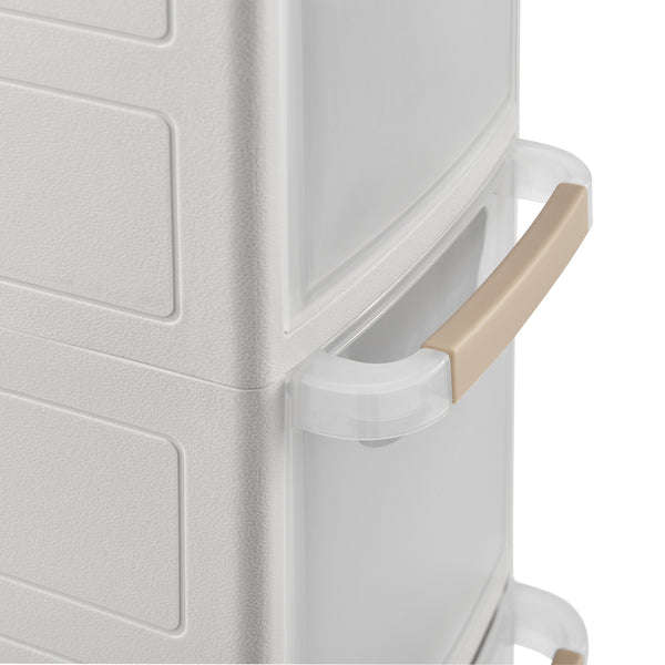 Carrello Portaoggetti con Ripiani e Ruote - Bianco [en.casa]