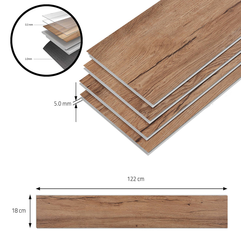Schizzo in scala Set Okapirg Listoni di Pavimento SPC a Incastro Click Pavimentazione per Interni NEU.HOLZ