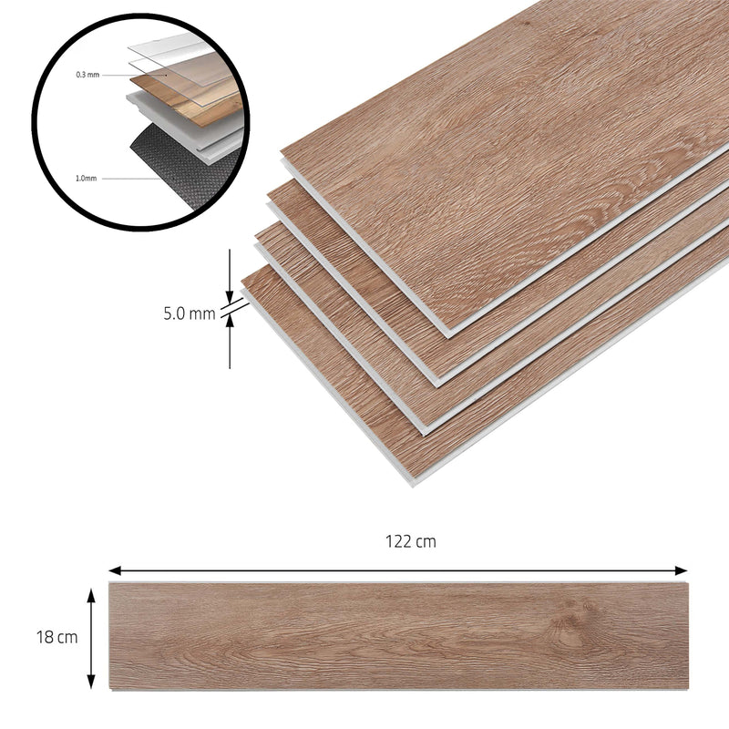 Schizzo in scala Set Okapirg Listoni di Pavimento SPC a Incastro Click Pavimentazione per Interni NEU.HOLZ