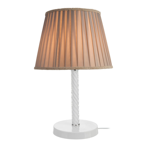 Lampada da tavolo Kilbride E27 metallo vetro tessuto in vari colori [lux.pro]
