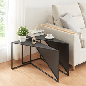 Tavolino Kungsör set da 2 pezzi metallo nero [en.casa] - premiumXL