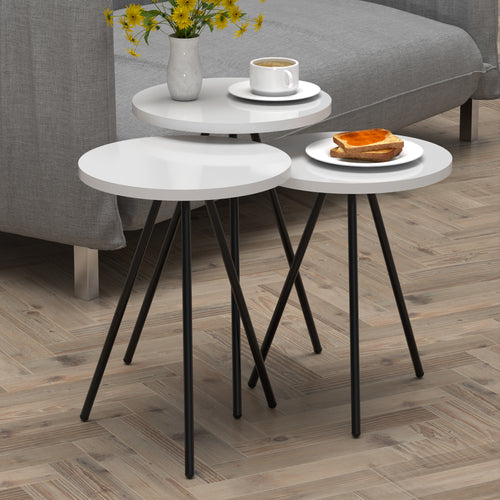 Tavolino Ølgod set da 3 in diversi colori [en.casa] - premiumXL