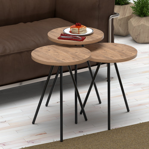 Tavolino Ølgod set da 3 in diversi colori [en.casa] - premiumXL