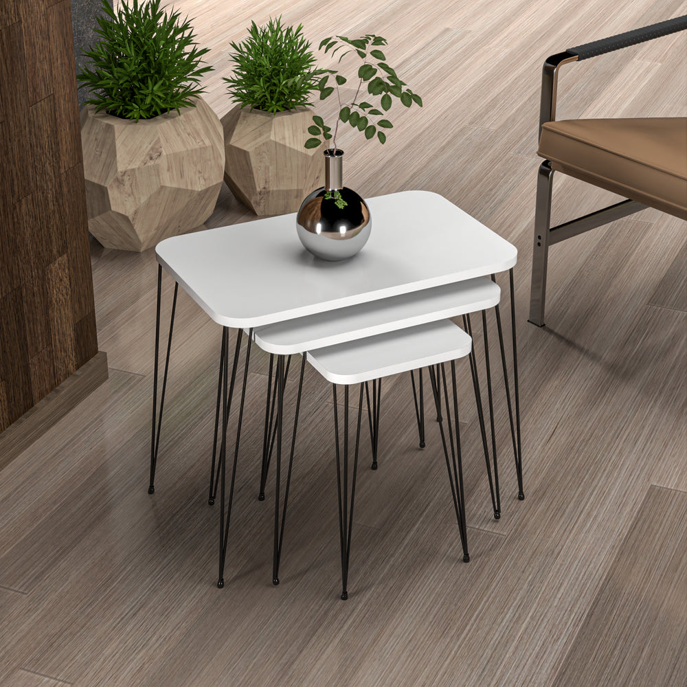 Tavolino Rudkøbing set da 3 in diversi colori [en.casa] - premiumXL