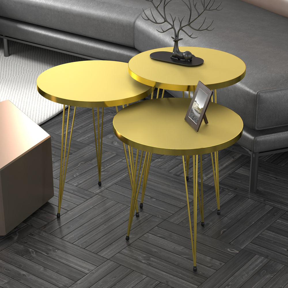 Tavolino Skibby set da 3 in diversi colori [en.casa] - premiumXL