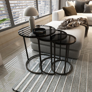 Set di tavolini Kyyjärvi in 3 pezzi diversi colori [en.casa] - premiumXL