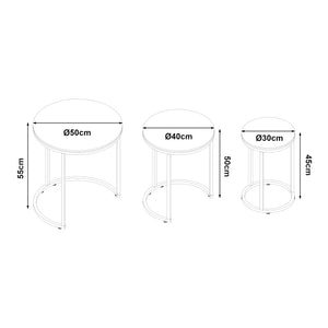 Tavolino Bornholm set da 3 in diversi colori [en.casa]