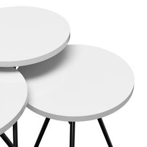 Set 'Ølgod' di 3 Tavolini Bassi da Salotto in Altezze Diverse 3 Tavolini in Stile Treppiede con Piani Rotondi - Vari Colori [en.casa]