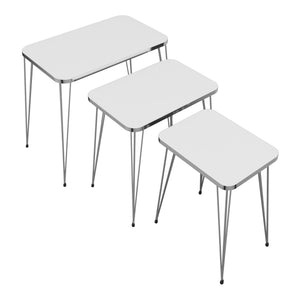 Set 'Samsø' di 3 Tavolini Bassi da Salotto Tavolini Sovrapponibili Gambe a Forcina e Piano Quadrato - Vari Colori [en.casa]