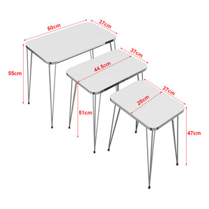 Set 'Samsø' di 3 Tavolini Bassi da Salotto Tavolini Sovrapponibili Gambe a Forcina e Piano Quadrato - Vari Colori [en.casa]