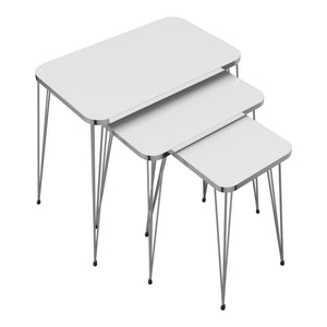 Set 'Samsø' di 3 Tavolini Bassi da Salotto Tavolini Sovrapponibili Gambe a Forcina e Piano Quadrato - Vari Colori [en.casa]
