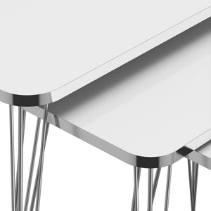 Set 'Samsø' di 3 Tavolini Bassi da Salotto Tavolini Sovrapponibili Gambe a Forcina e Piano Quadrato - Vari Colori [en.casa]