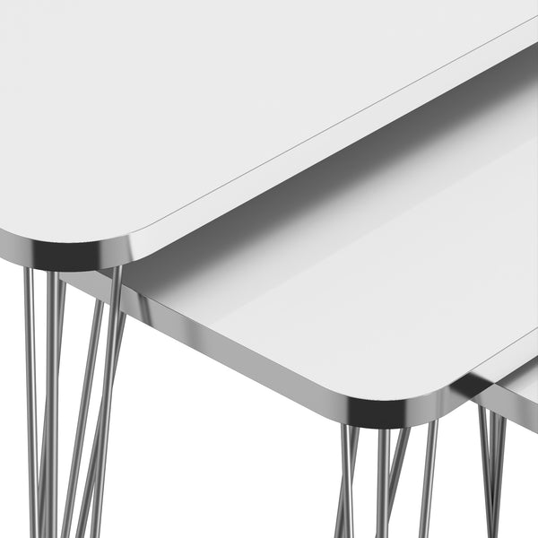 Set 'Samsø' di 3 Tavolini Bassi da Salotto Tavolini Sovrapponibili Gambe a Forcina e Piano Quadrato - Vari Colori [en.casa]