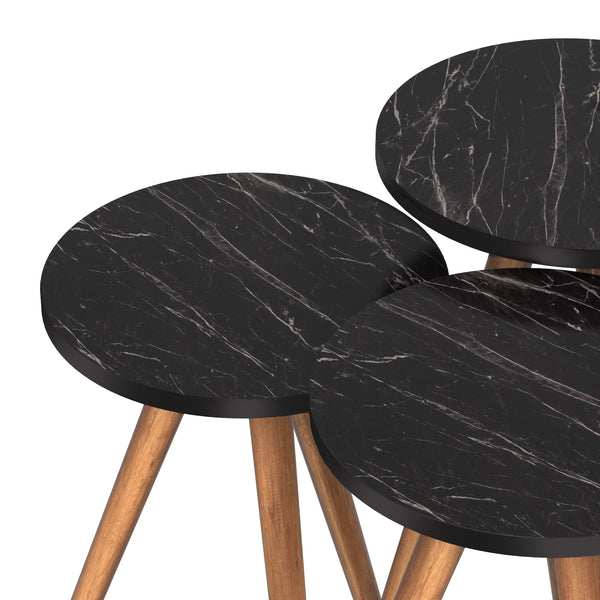 Set 'Snede' di 3 Tavolini da Salotto in Altezze Diverse 3 Tavolini Bassi in Stile Treppiede e Piani Rotondi - Vari Colori [en.casa]