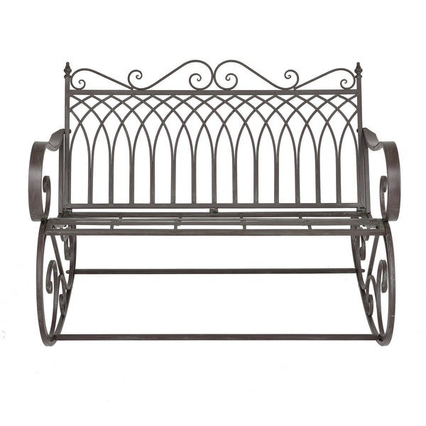 Panca a Dondolo Greenough da Giardino Vintage in Metallo 85 x 113 x 95 cm [en.casa]