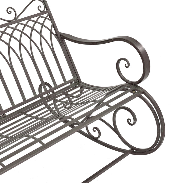 Panca a Dondolo Greenough da Giardino Vintage in Metallo 85 x 113 x 95 cm [en.casa]