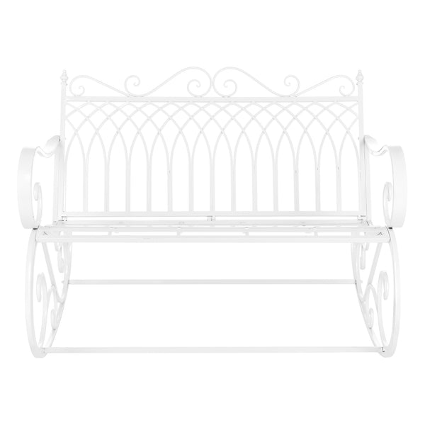 Panca a Dondolo Greenough da Giardino Vintage in Metallo 85 x 113 x 95 cm [en.casa]
