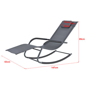 Lettino prendisole Caracena 147x63x89cm Lettino a dondolo in vari colori en.casa