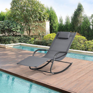 Lettino prendisole Caracena 147x63x89cm Lettino a dondolo in vari colori en.casa