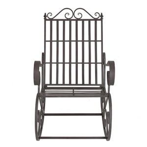 Sedia a Dondolo Geraldton da Giardino Vintage in Metallo [en.casa]