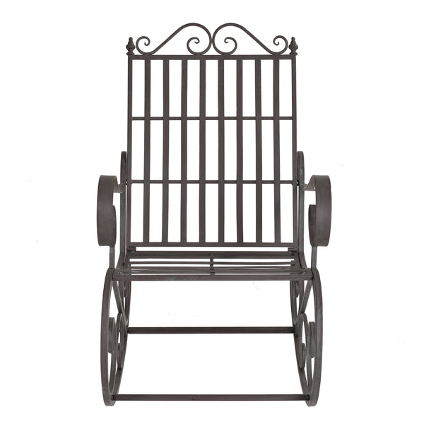 Sedia a Dondolo Geraldton da Giardino Vintage in Metallo [en.casa]
