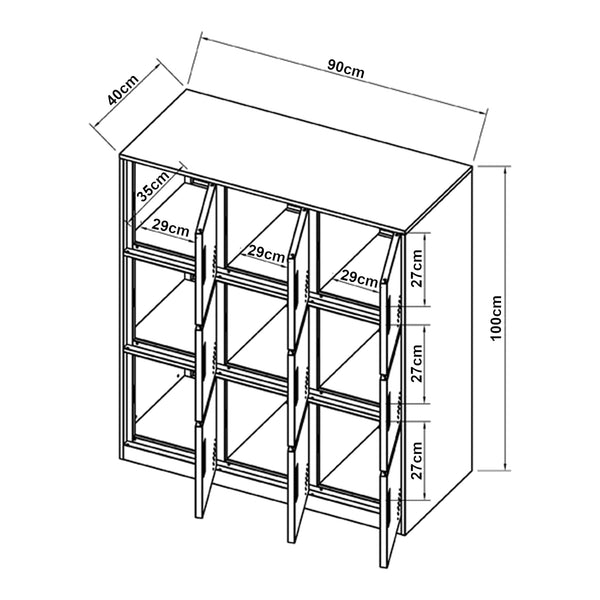 Armadio portavalori Rautavaara con 4/6/9 ante grigio chiaro [en.casa]