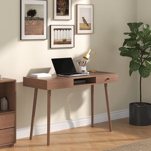 Scrivania Habo con Cassetto e Scomparto Aperto 75 x 115 x 48 cm - Effetto Noce [en.casa]