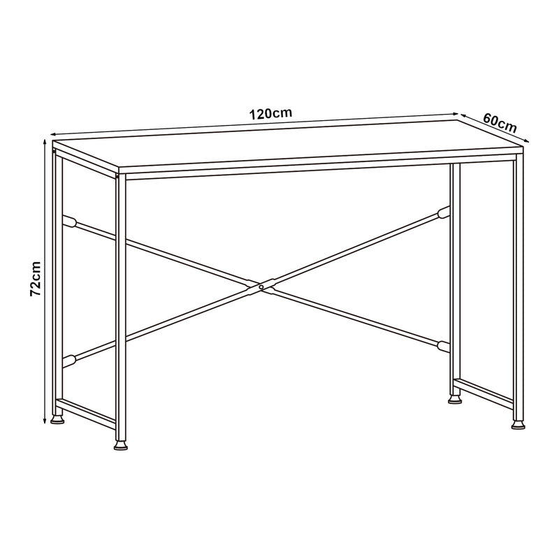 Schizzo in scala Scrivania Røros con Telaio in Metallo e Piano da 120 x 60 cm [en.casa]