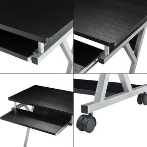 [en.casa] Scrivania per Computer 60 x 40 x 75 cm Tavolo PC con Ruote Piano Ruotabile