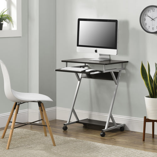 [en.casa] Scrivania per Computer 60 x 40 x 75 cm Tavolo PC con Ruote Piano Ruotabile