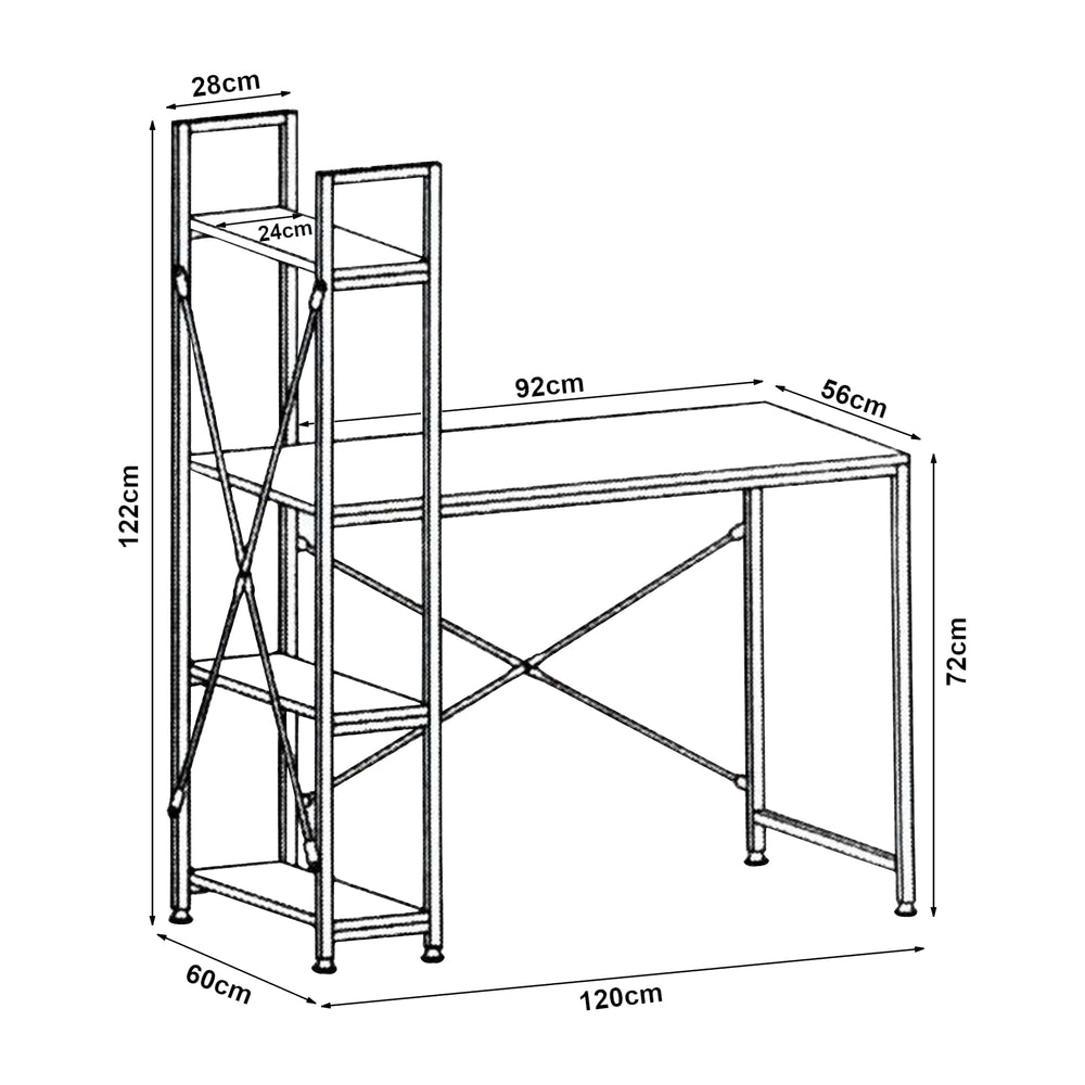 Schreibtisch Stavanger 120x60x122 cm [en.casa] - premiumXL