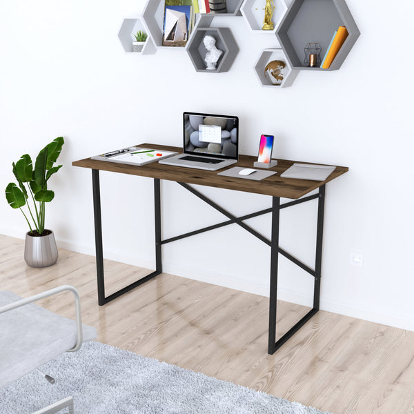 Scrivania Tavolo da Ufficio Studio Postazione di Lavoro Scrivania Semplice con Telaio in Metallo e Piano 120 x 60  cm - Vari Colori [en.casa] 