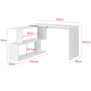 Scrivania Angolare Arendal a L con Scaffale Ruotabile 77x120x50 cm [en.casa]