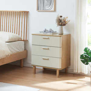 Cassettiera Ferrersp a 3 Cassetti Comò 70 x 60 x 40 cm - Effetto Rovere / Avena Oatmeal [en.casa]