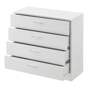 Cassettiera da Salotto / Soggiorno / Camera / Ufficio 67 x 70 x 30 cm Comò con 4 Cassetti Capienti - Bianco o Nero